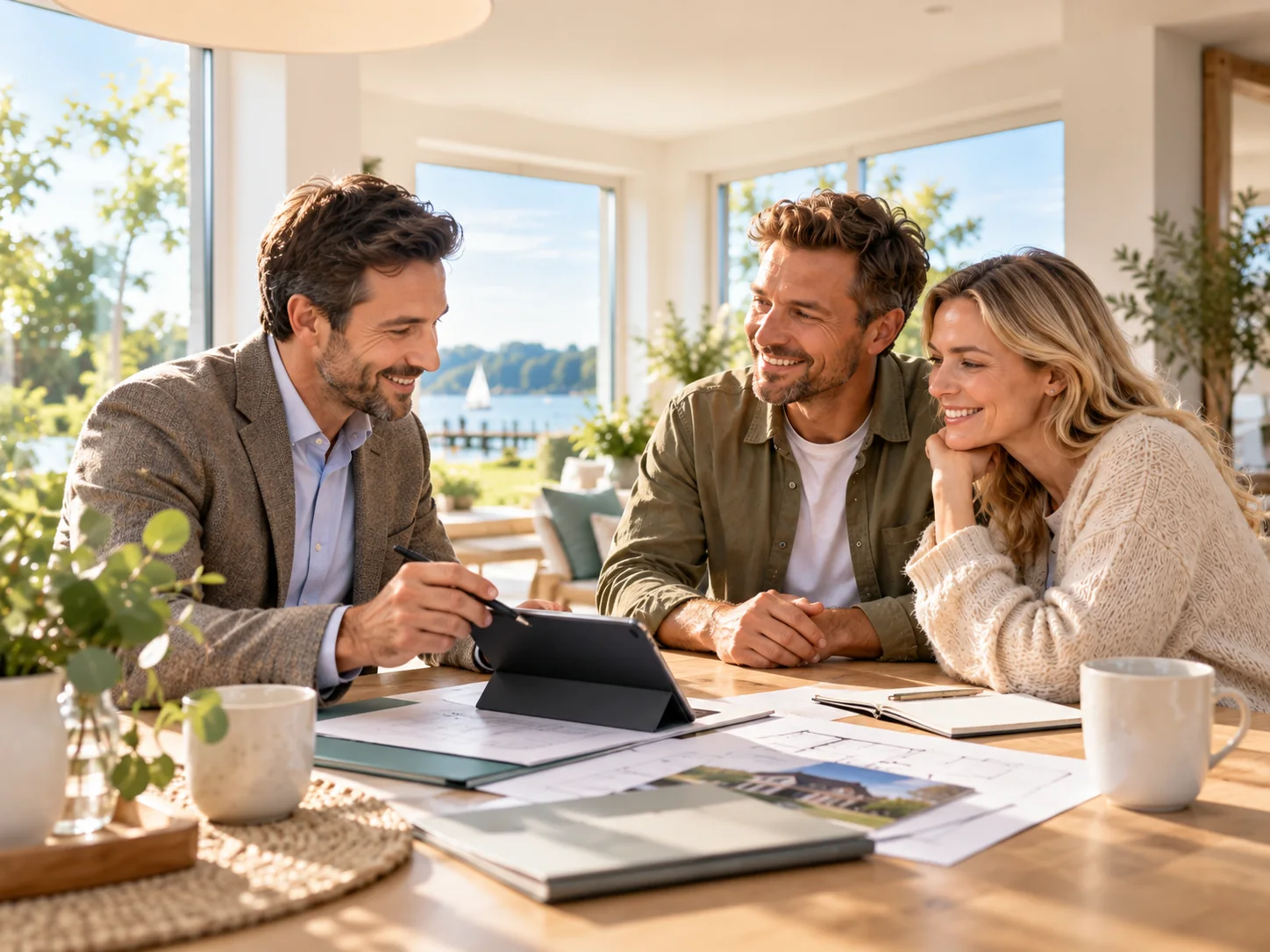 Beispielhafte Beratung eines Paares zu einem Immobilienvorhaben